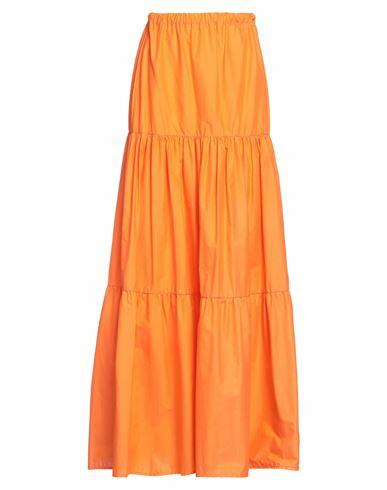 Pinko Woman Maxi skirt Orange Cotton Cover