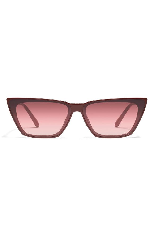 QUAY Bad Habit 65mm Oversize Cat Eye Sunglasses in Oxblood /Ruby Cover