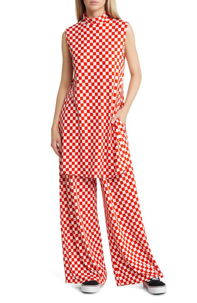 Dressed in Lala Gigi Two-Piece Check Top & Pants Set in Retro Red Cover