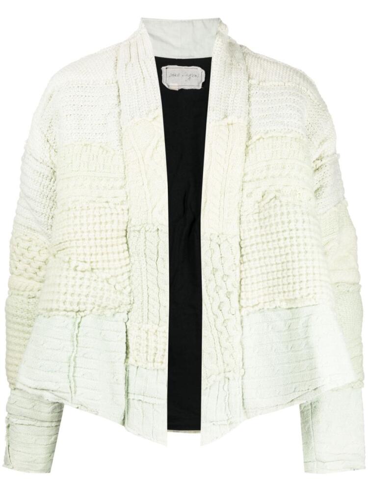 Greg Lauren patchwork-knit wool jacket - Green Cover