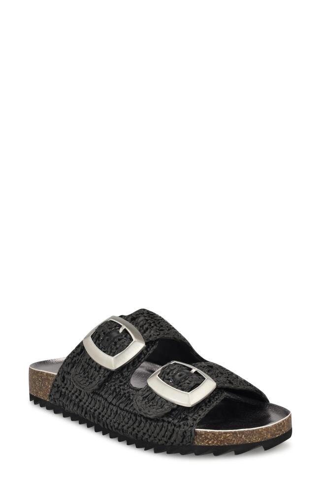 Nine West Tenly Raffia Slide Sandal in Black Cover