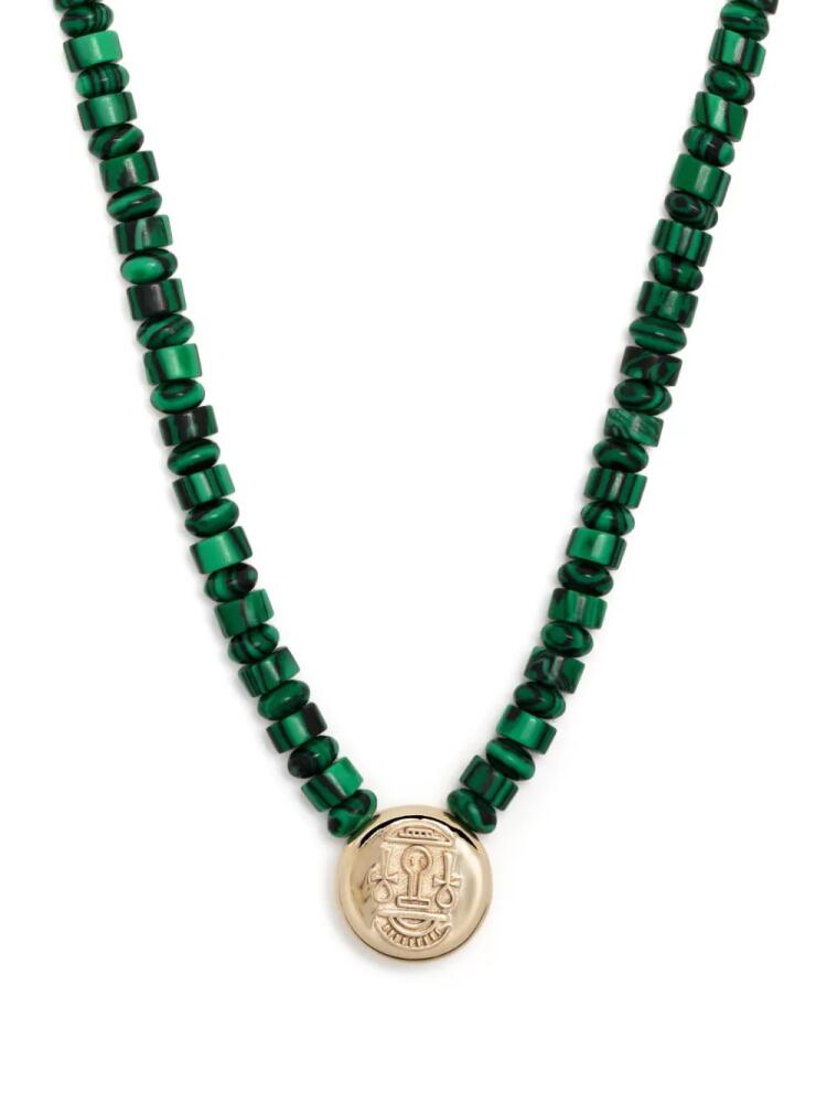 LUIS MORAIS 14kt yellow gold Shield Pendant malachite necklace - Green Cover