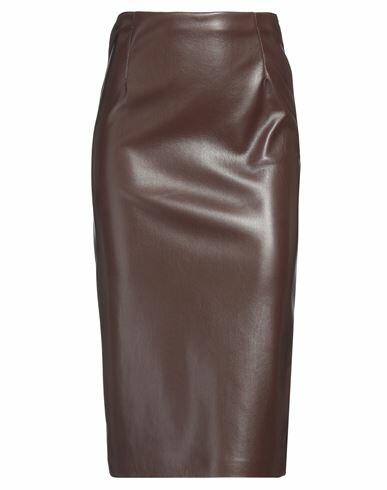 Jucca Woman Midi skirt Brown Polyester, Polyurethane Cover