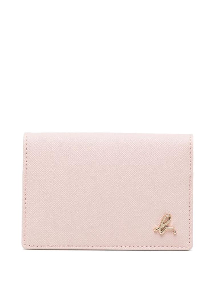 agnès b. leather card case - Pink Cover