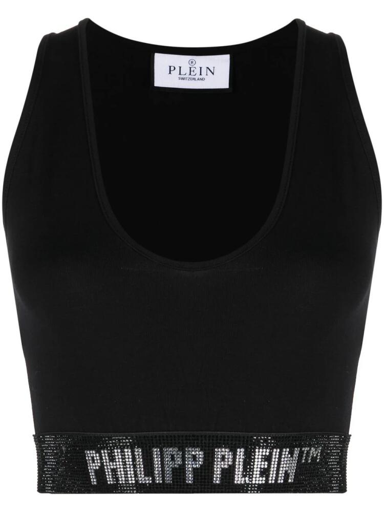 Philipp Plein crystal-embellished logo-band tank top - Black Cover