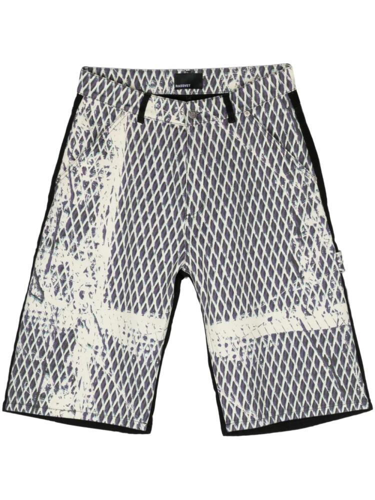 RASSVET mesh-print cotton bermuda shorts - Black Cover