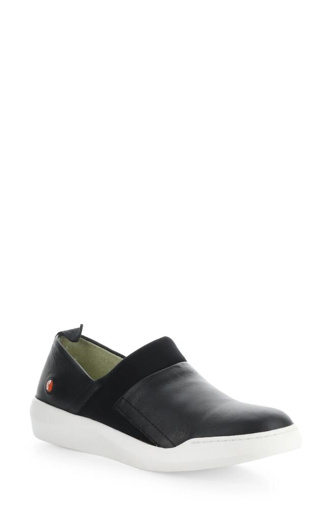 Softinos by Fly London Baju Slip-On Sneaker in Black Smooth Leather Cover