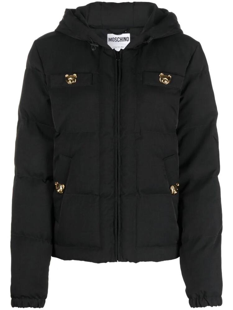 Moschino Teddy button-detail padded jacket - Black Cover