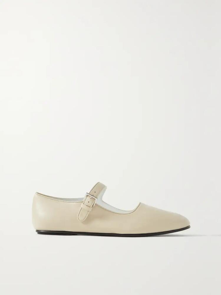 The Row - Ava Leather Mary Jane Ballet Flats - Cream Cover