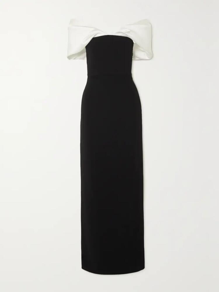 Solace London - Dakota Off-the-shoulder Crepe And Satin-twill Gown - Black Cover