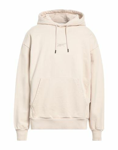 Reebok Man Sweatshirt Beige Cotton, Elastane Cover