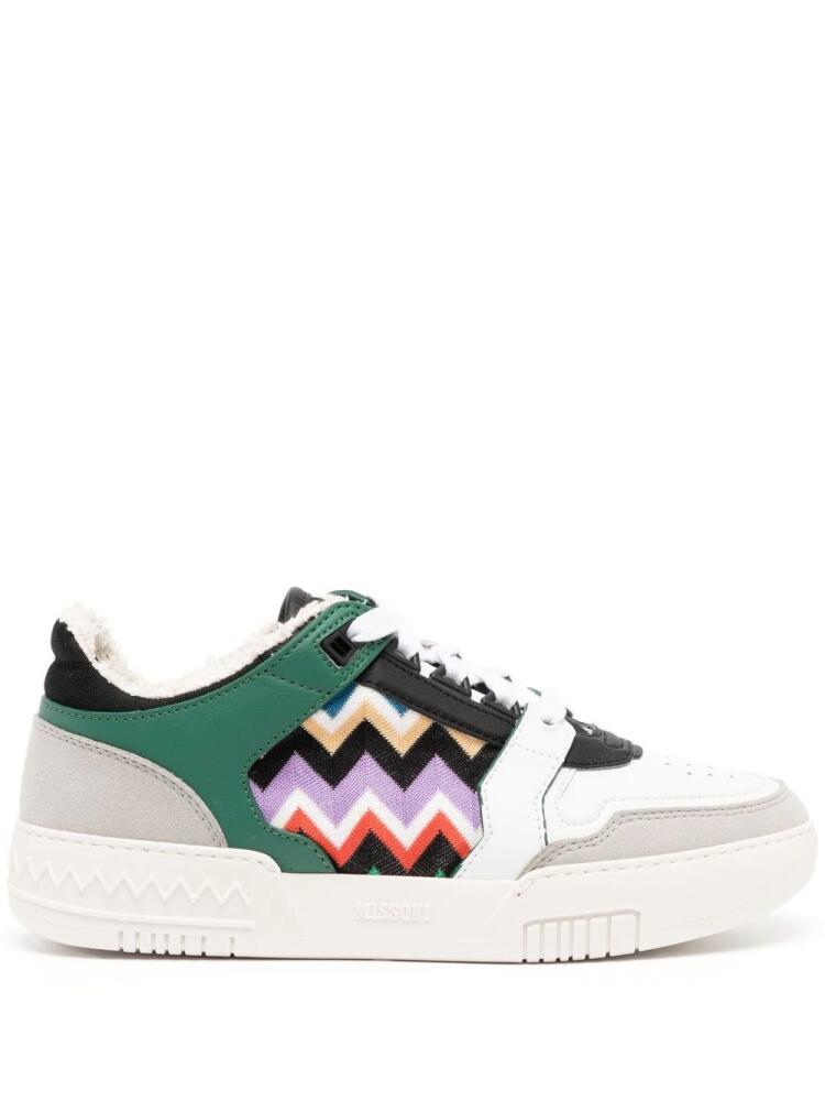 Missoni zigzag panelled low-top sneakers - White Cover