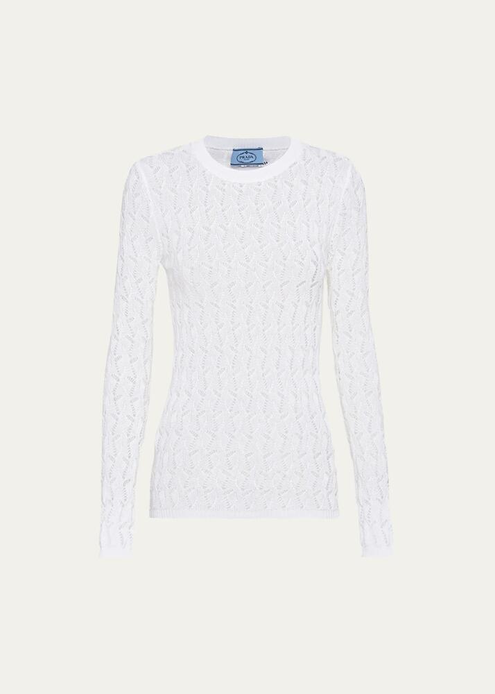 Prada Open-Weave Cotton Slim Top Cover