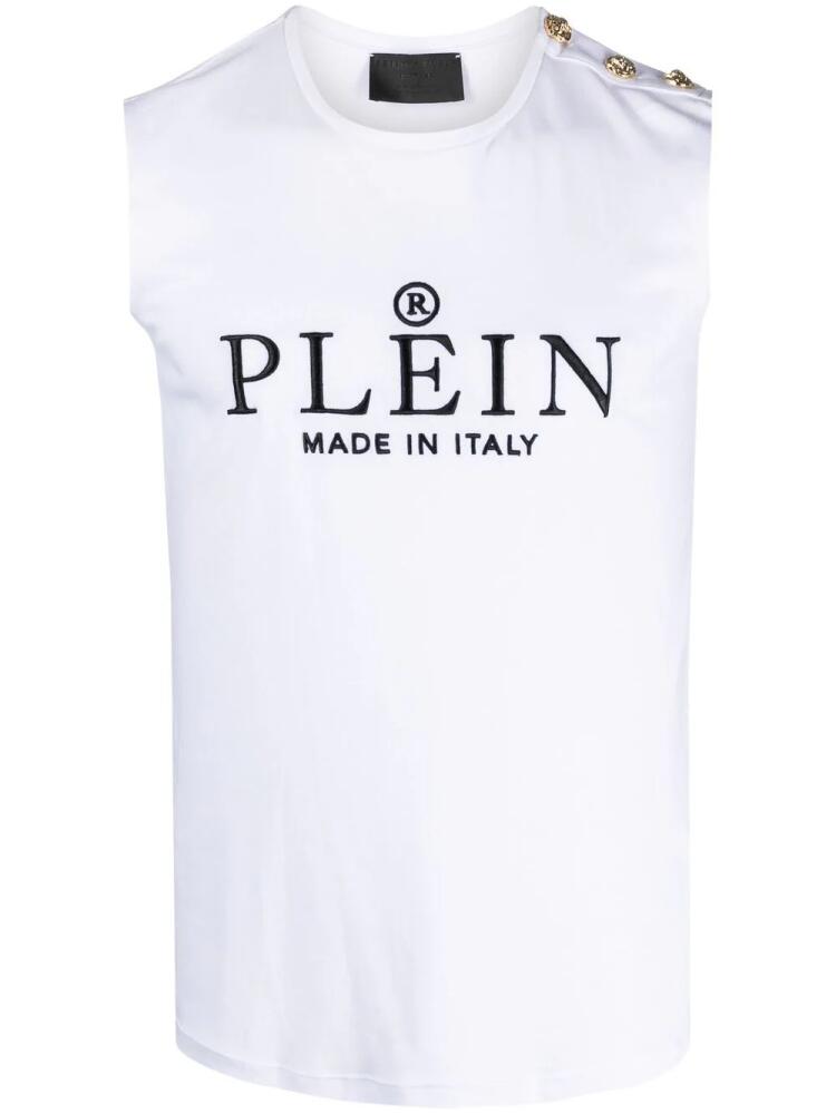 Philipp Plein logo-print tank top - White Cover