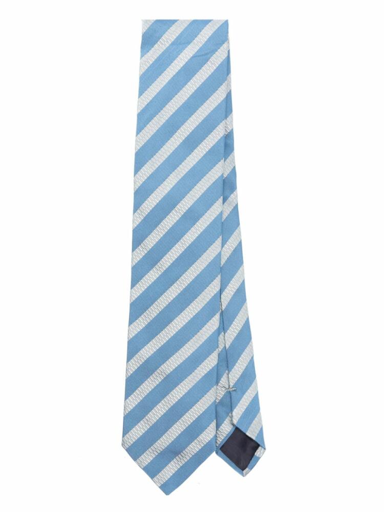 Lanvin striped-jacquard silk tie - Blue Cover