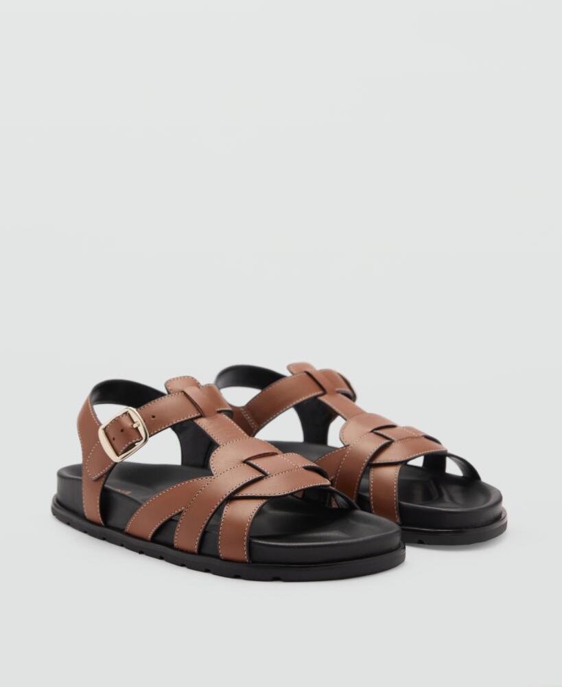 Mango Women's Leather Straps Sandals - Leather Cover