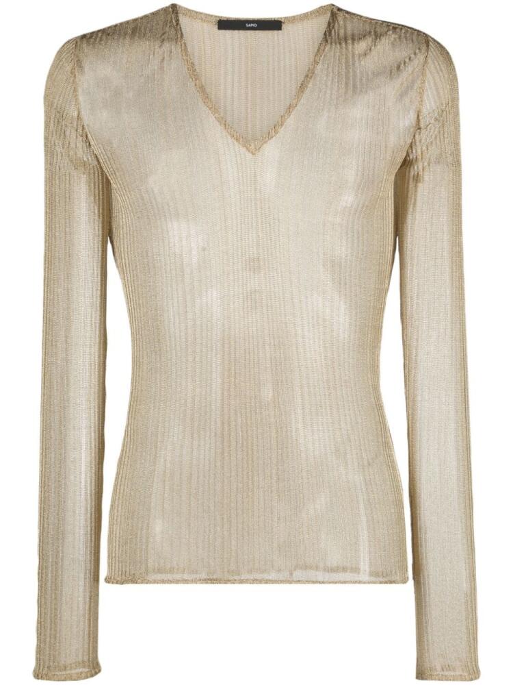 SAPIO N21 metallic-knit jumper - Gold Cover