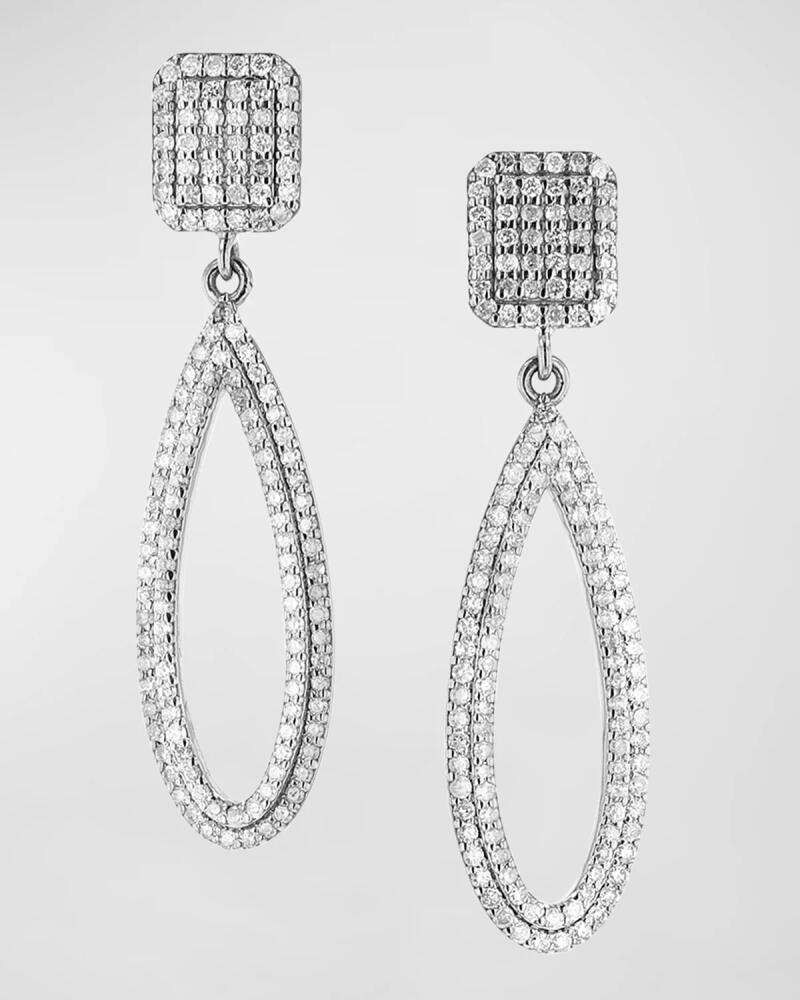 Sheryl Lowe Sterling Silver Pave Diamond Open Pear Drop Earrings Cover