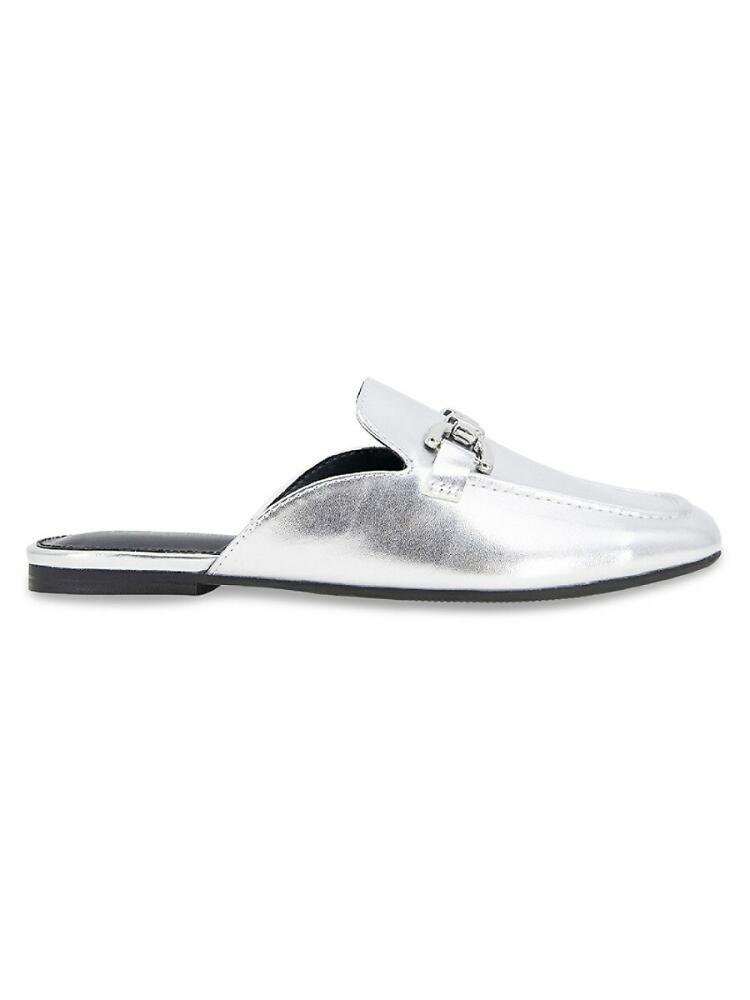 BCBGeneration Women's Pendall Apron Toe Flat Mules - Silver Cover