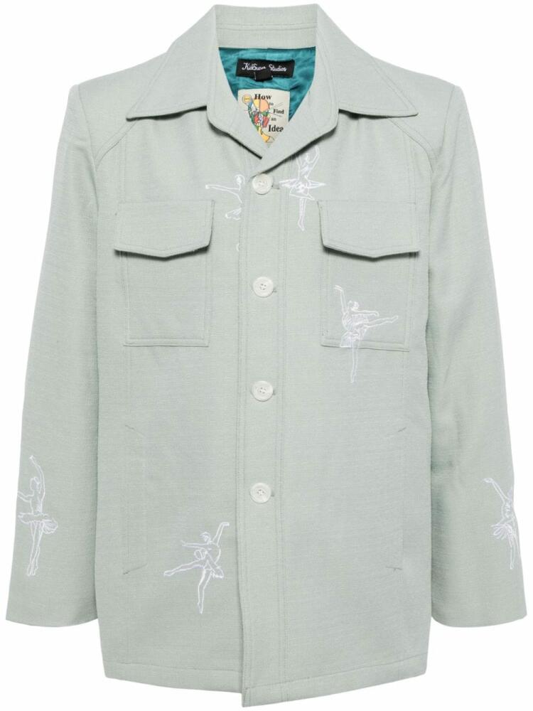 KidSuper Ballerinas Western notched-lapel jacket - Green Cover