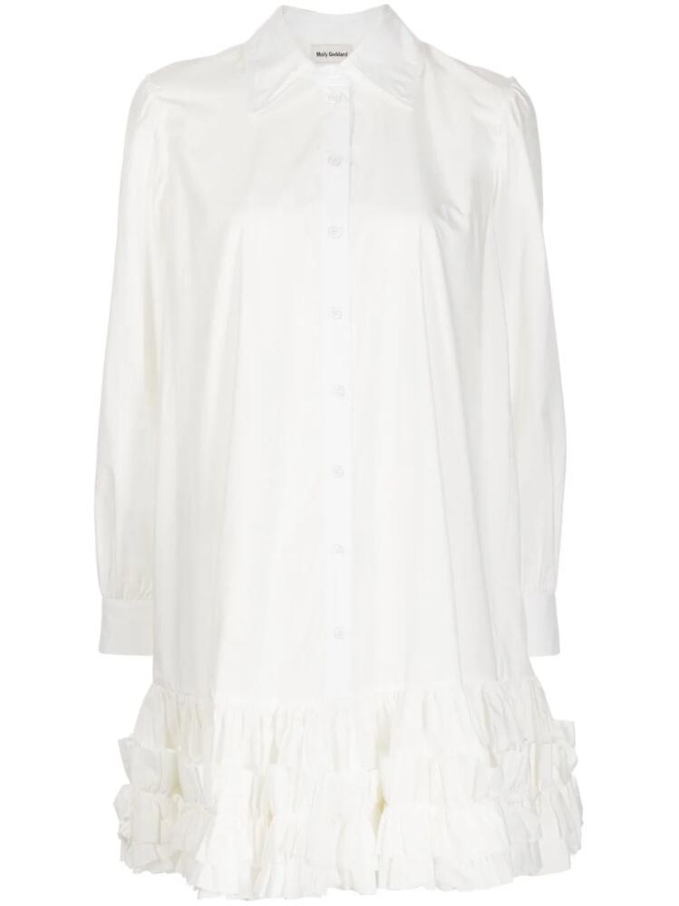 Molly Goddard long-sleeve buttoned shirtdress - White Cover