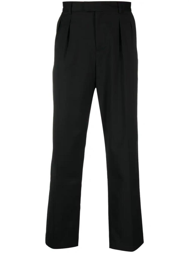 Karl Lagerfeld logo-embroidered pleat-detail tailored trousers - Black Cover