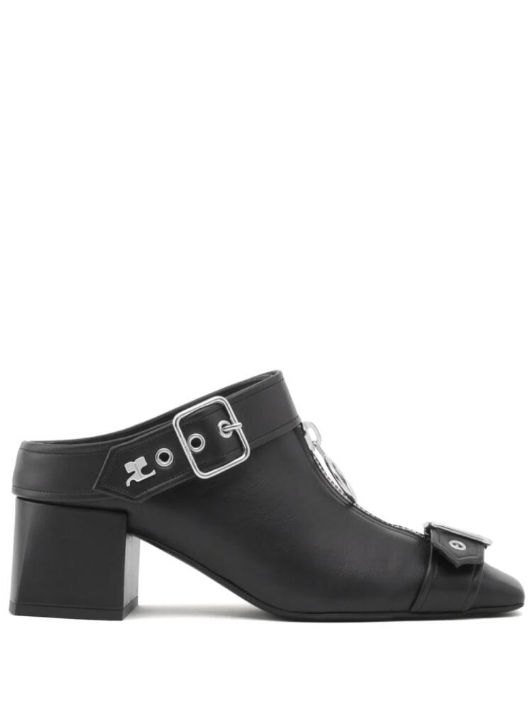 Courrèges Gogo 55mm leather mules - Black Cover