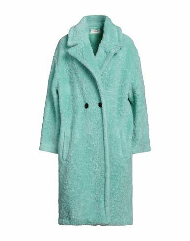 Vicolo Woman Coat Light green Acrylic, Polyester, Wool Cover