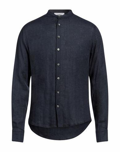 Alpha Studio Man Shirt Midnight blue Linen Cover