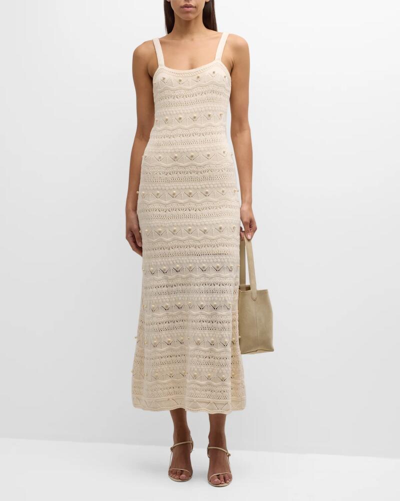 La Ligne Janice Beaded Crochet Midi Dress Cover