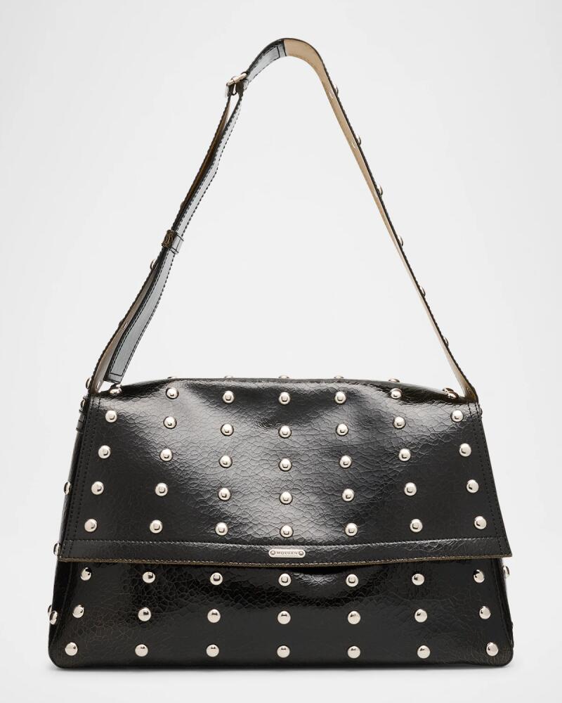 Alexander McQueen Men's Studded Leather Slouchy Shoulder Bag Cover