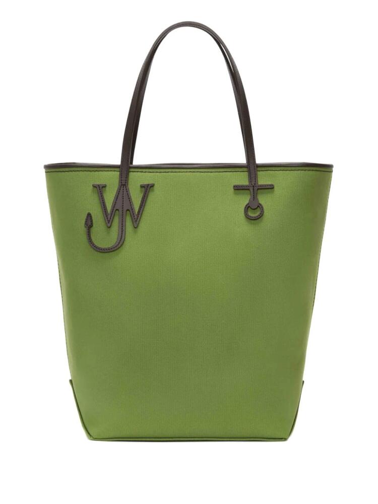 JW Anderson Tall Anchor canvas tote bag - Green Cover