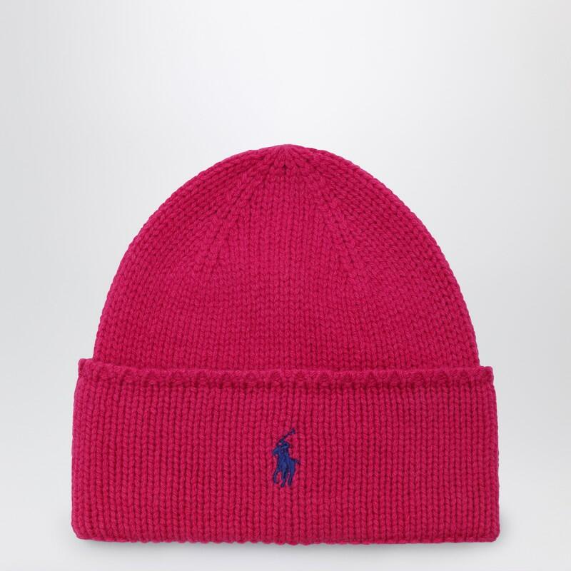 Polo Ralph Lauren Fuchsia wool bonnet with logo Cover