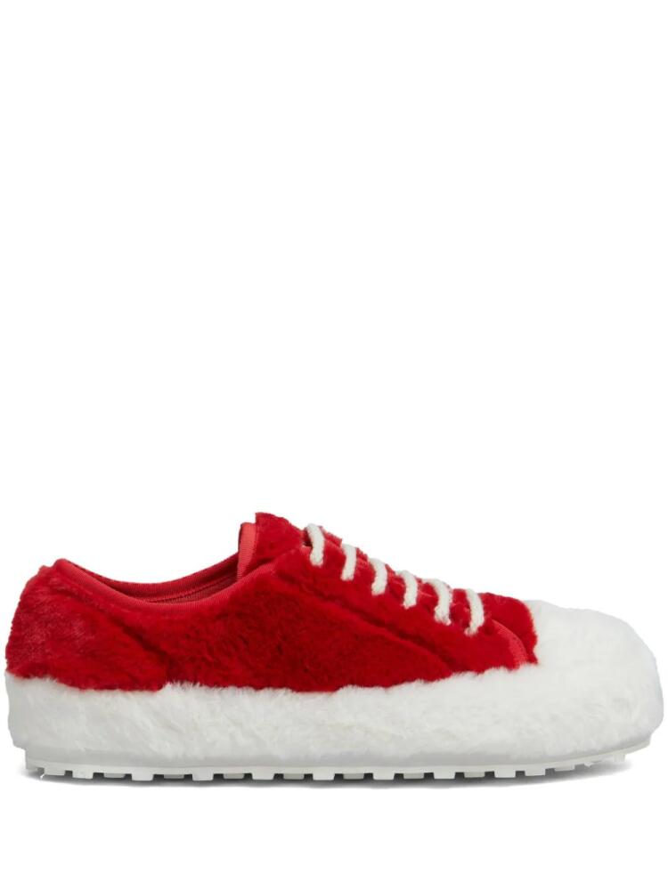 Marni two-tone faux-fur sneakers - Red Cover