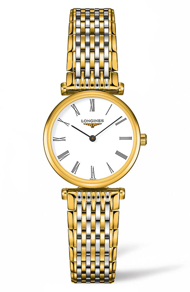 La Grande Classique de Longines Bracelet Watch, 24mm in Gold/White/Gold Cover