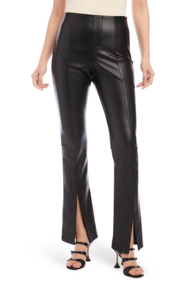 FIFTEEN TWENTY Slit Hem Faux Leather Pants in Black Cover