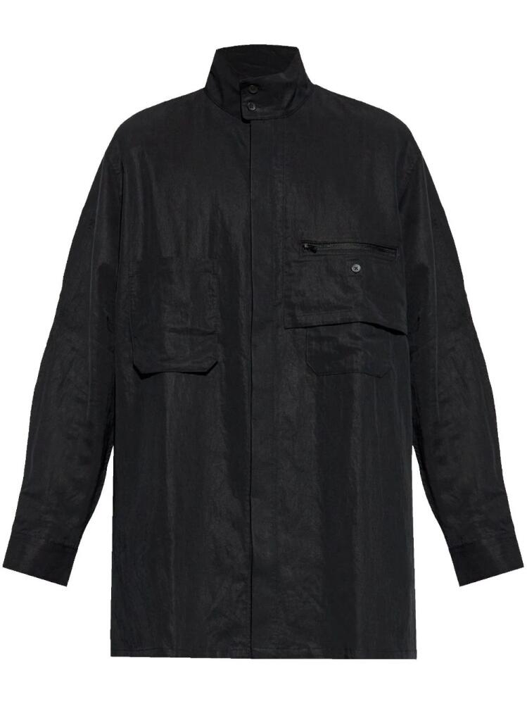 Y-3 x Adidas logo-print shirt jacket - Black Cover