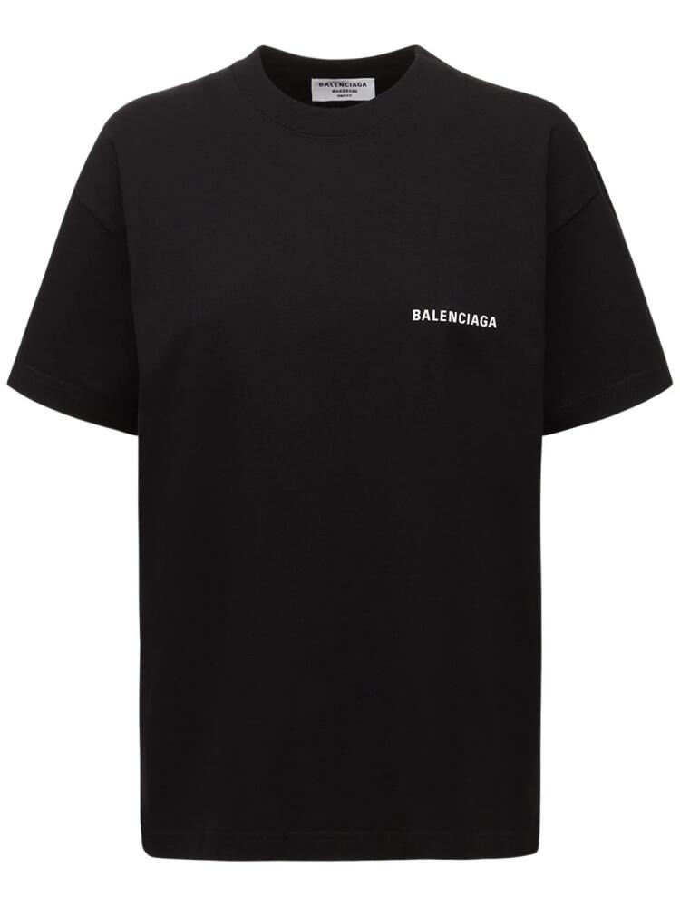 BALENCIAGA Logo Printed Medium Fit Jersey T-shirt Cover