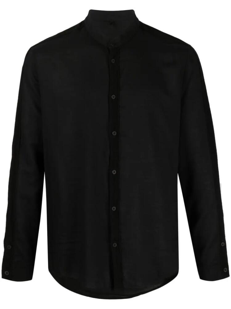 Transit mandarin-collar appliqué embellished shirt - Black Cover