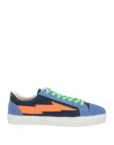 Sanyako Man Sneakers Navy blue Soft Leather, Textile fibers Cover