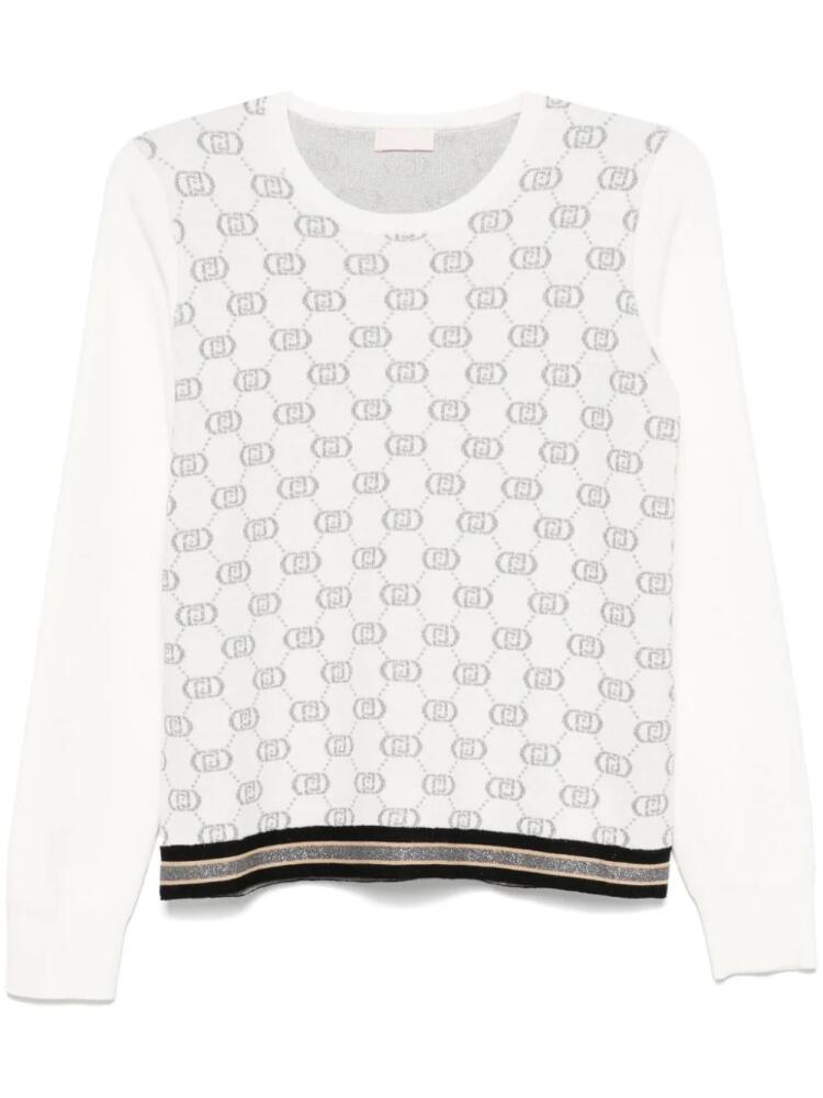 LIU JO jacquard-monogram sweater - Neutrals Cover