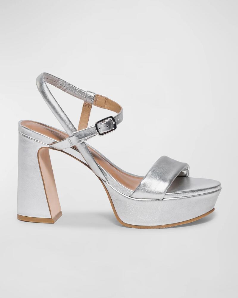 Bernardo Metallic Ankle-Strap Platform Sandals Cover