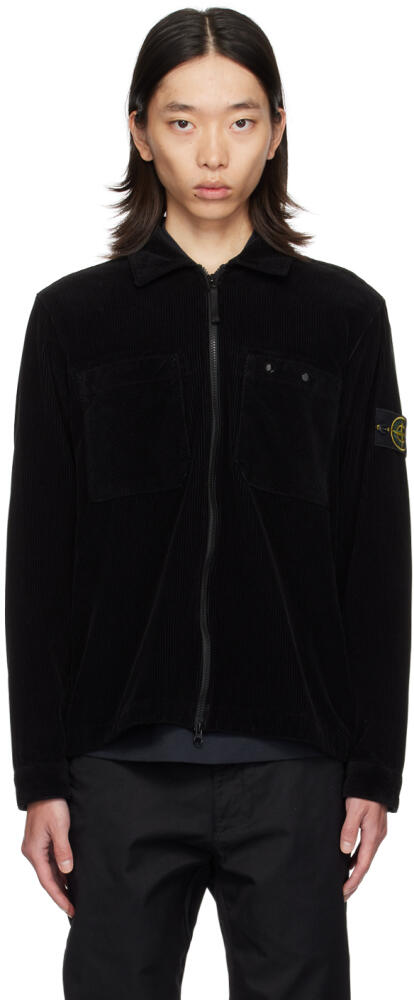 Stone Island Black Zip Overshirt Cover