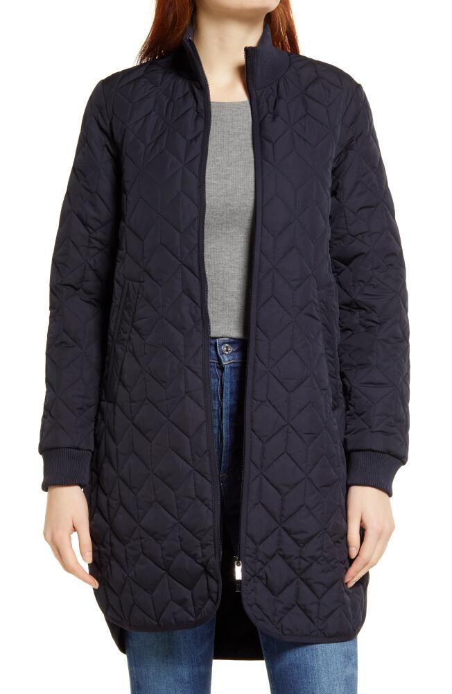 Ilse Jacobsen Isle Jacobsen Long Quilted Jacket in Dark Indigo Cover