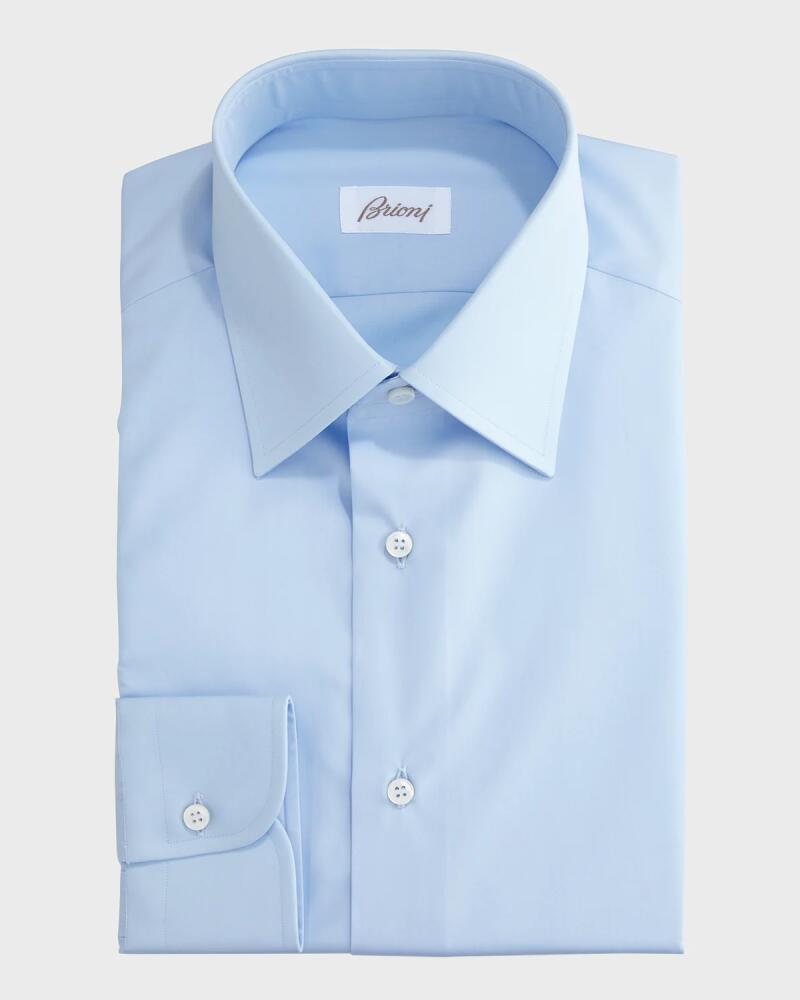 Brioni Wardrobe Essential Solid Dress Shirt, Blue Cover