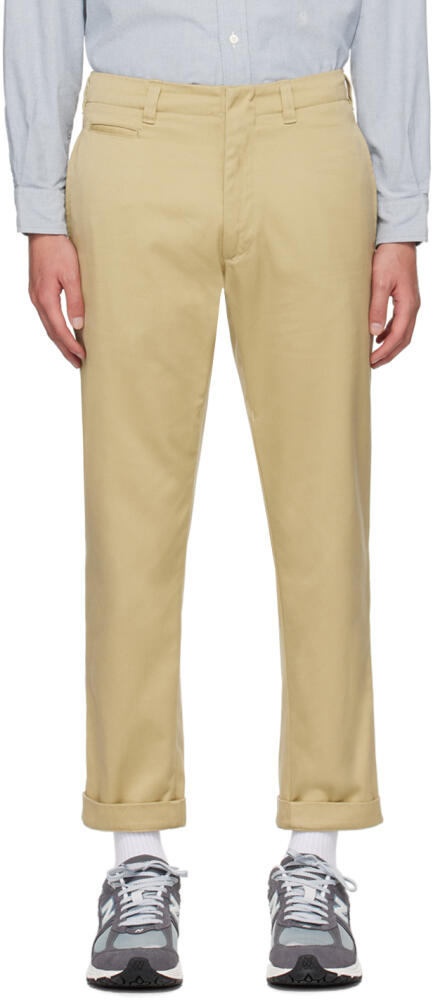 nanamica Khaki Straight-Leg Trousers Cover