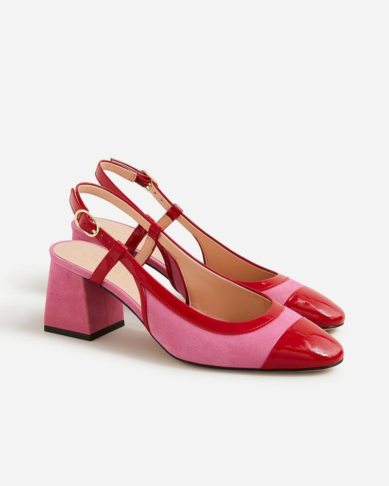 J.Crew Layne cap toe heels in suede Cover