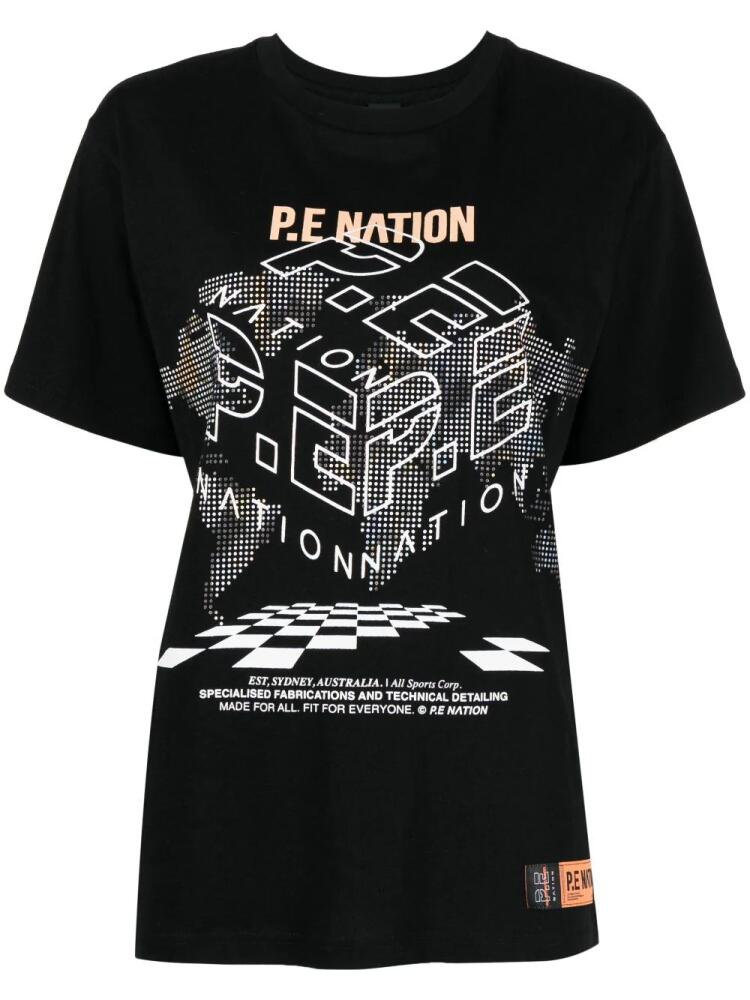 P.E Nation graphic logo-print T-shirt - Black Cover