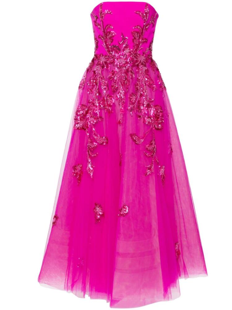 Saiid Kobeisy beaded tulle strapless gown - Pink Cover