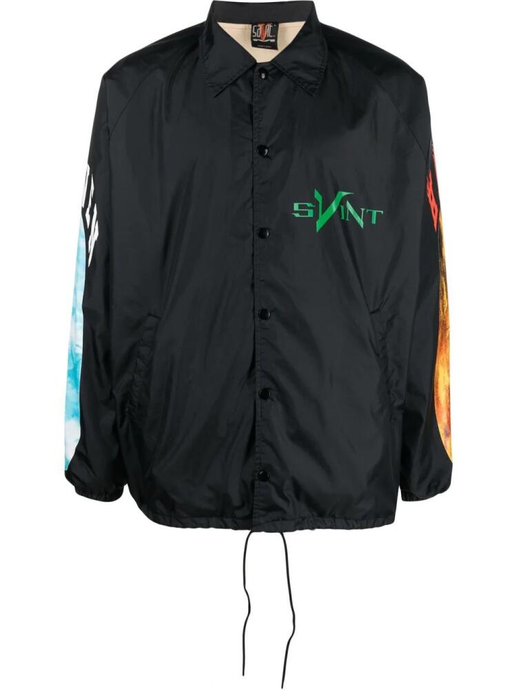 SAINT MXXXXXX graphic-print shirt jacket - Black Cover